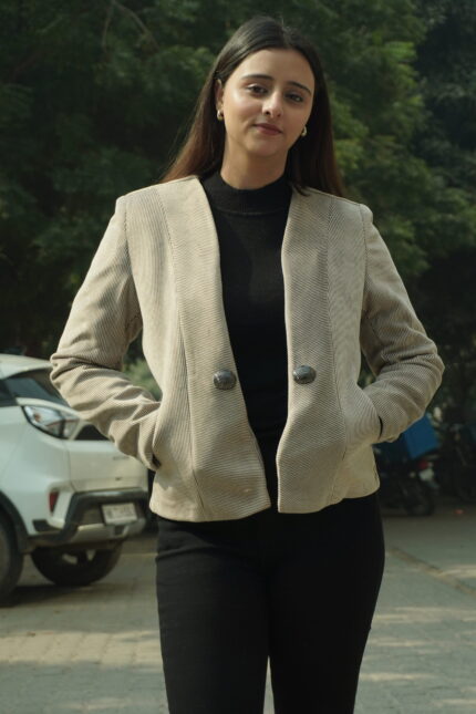 Front Open Beige Jacket